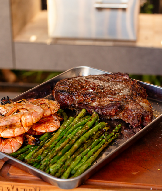 Steak y camarones