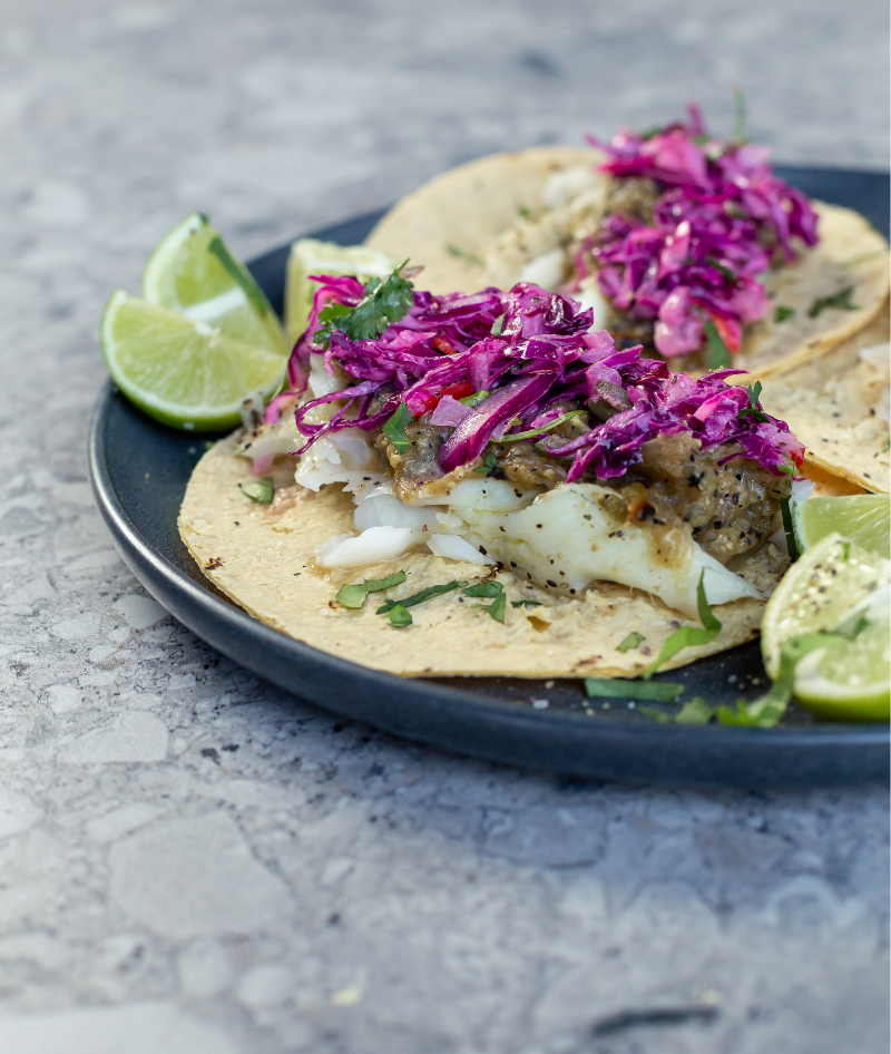Tacos de pescado grillado