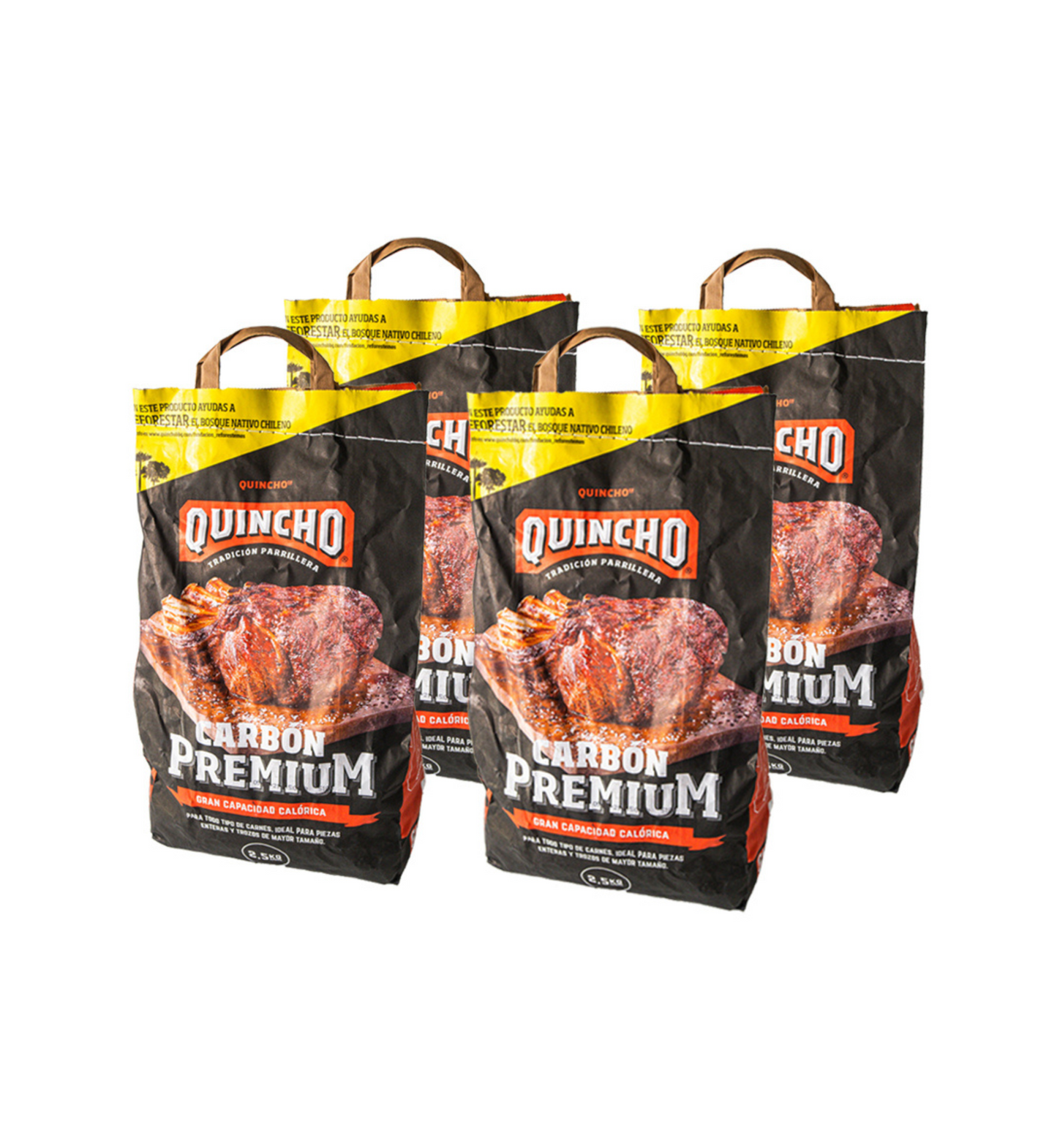 Carbón Profesional 2,5 kg Quincho - Pack de 4